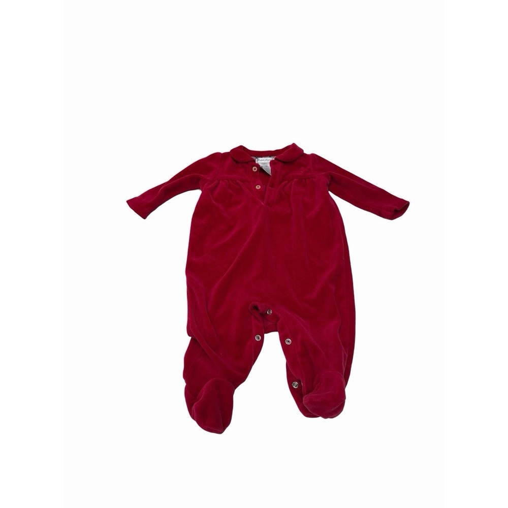 Ralph Lauren Baby One Piece Long Sleeve Embroidered Logo Red 6 Month